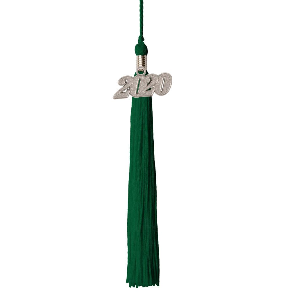 2020 Graduation Tassel with Silver Charm - Old Gold Color for High School & College Commencement Ceremonies