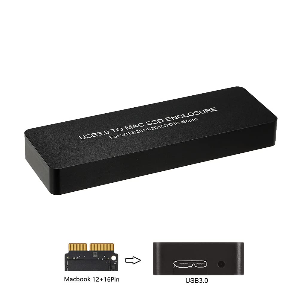 JSER USB 3.0 to 16+12 Pin SSD Enclosure for MacBook Air Pro 2013-2017 | Portable External Hard Drive Case | Perfect for Data Backup, File Transfer & On-The-Go Storage