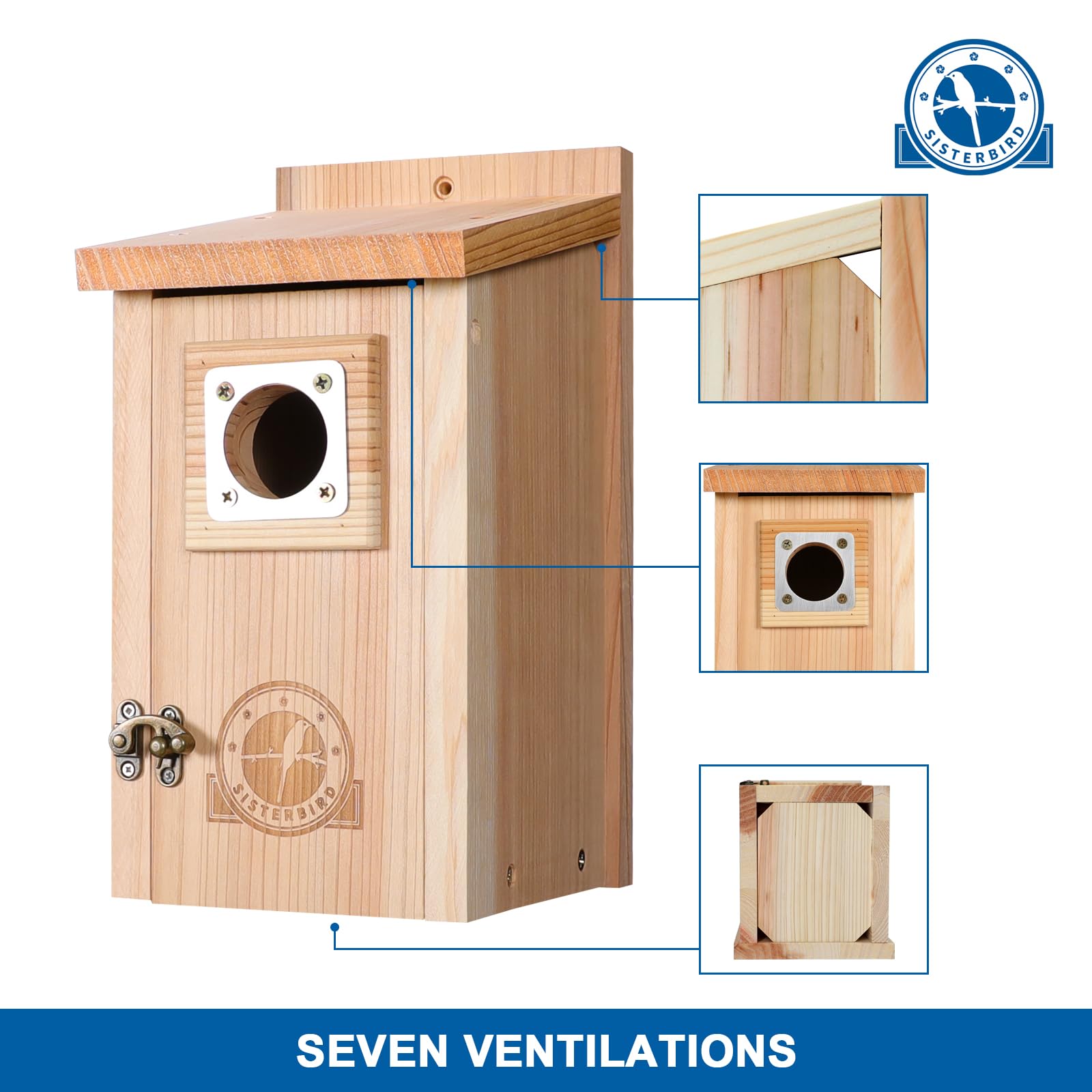 Premium Cedar Bird House for Outside - 1.5