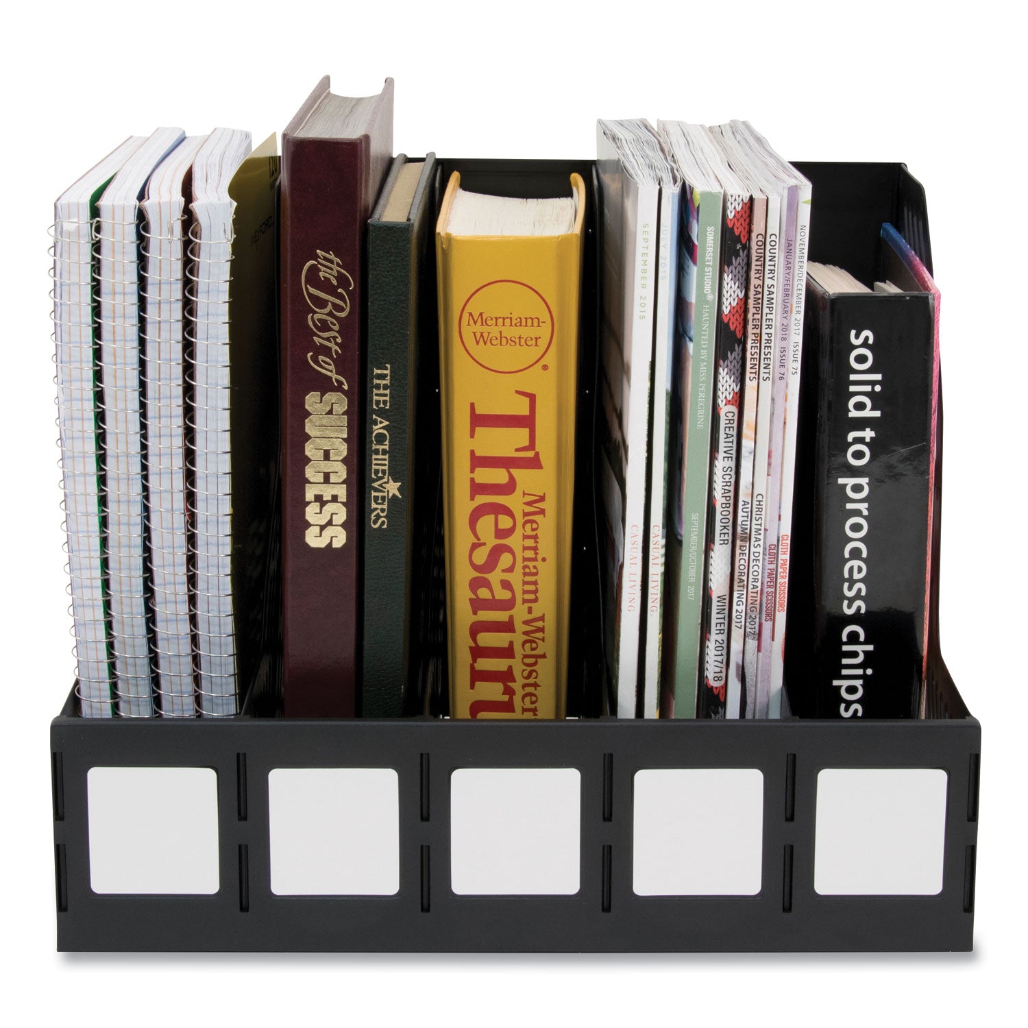 Advantus 5-Slot Literature File Organizer - 13.25 x 10 x 10.25 Inches, Black Document Holder for Office, School & Home Organization