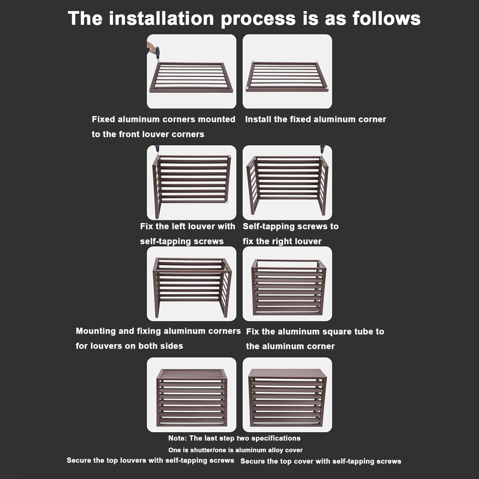 Outdoor Air Conditioner Cover - Durable Aluminum AC Privacy Screen & Anti-Theft Fence | Weatherproof Garden Fence, Space Divider & Trash Can Enclosure | Perfect for Backyard, Patio & AC Unit Protection