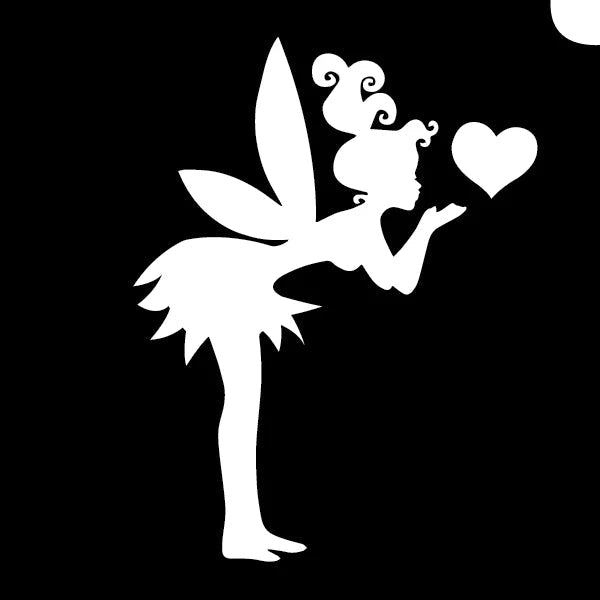 Glitter Tattoo Stencil Kit - Kissing Fairy Design (5 Pack) for Kids, Adults, Face & Body Art, Halloween, Parties & Festivals