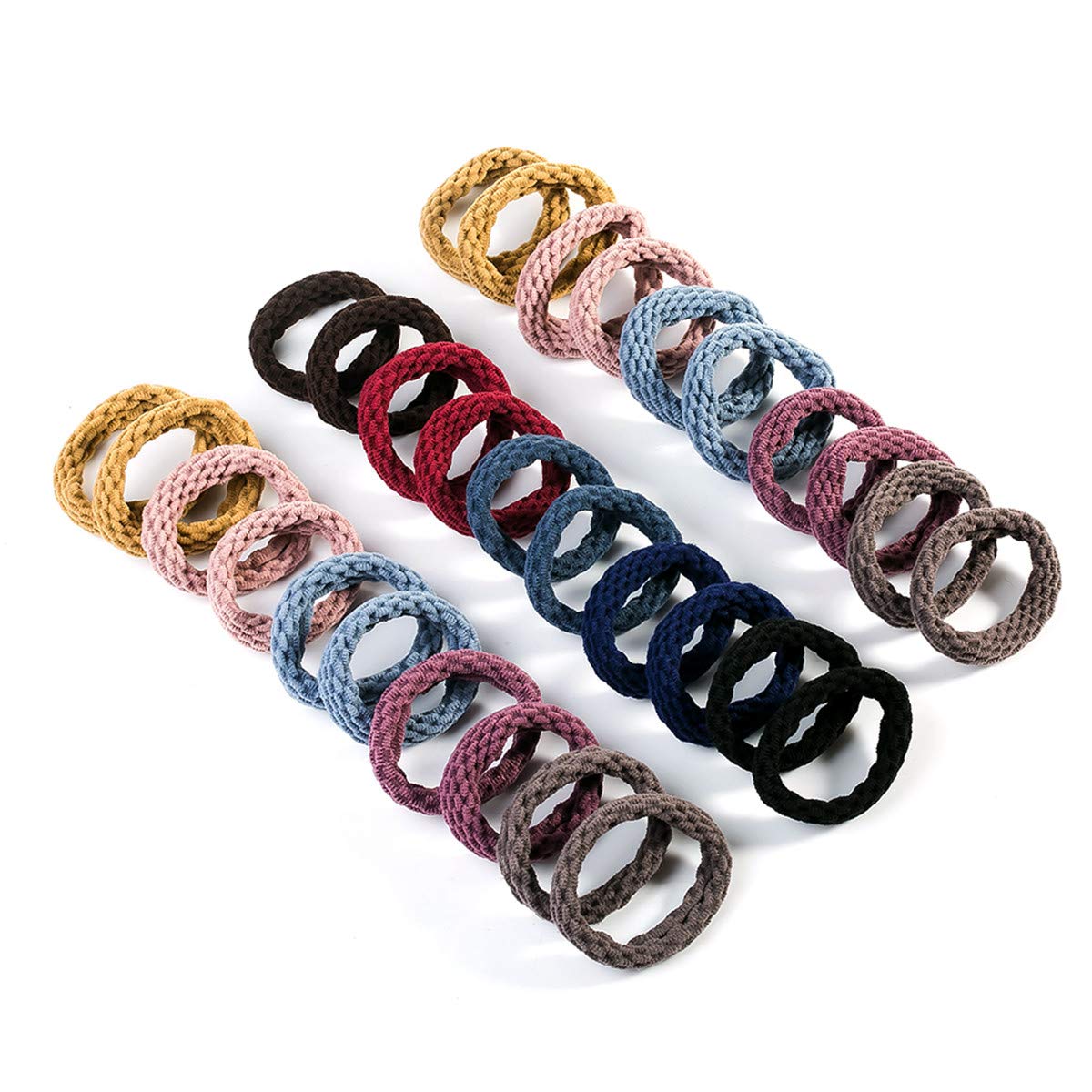 100 Pcs Hair Bobbles for Women & Girls - Soft Cotton Elastic Hair Bands in 10 Colors - Stretchable Hair Ties for Ponytails, Braids & Everyday Hairstyles