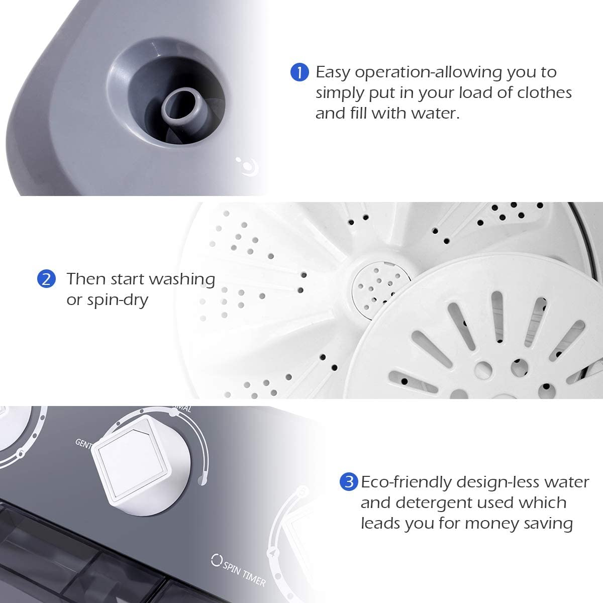 GO-12690OD High-Efficiency Front Load Washing Machine in Gray - Perfect for Apartments, Laundry Rooms & Small Spaces