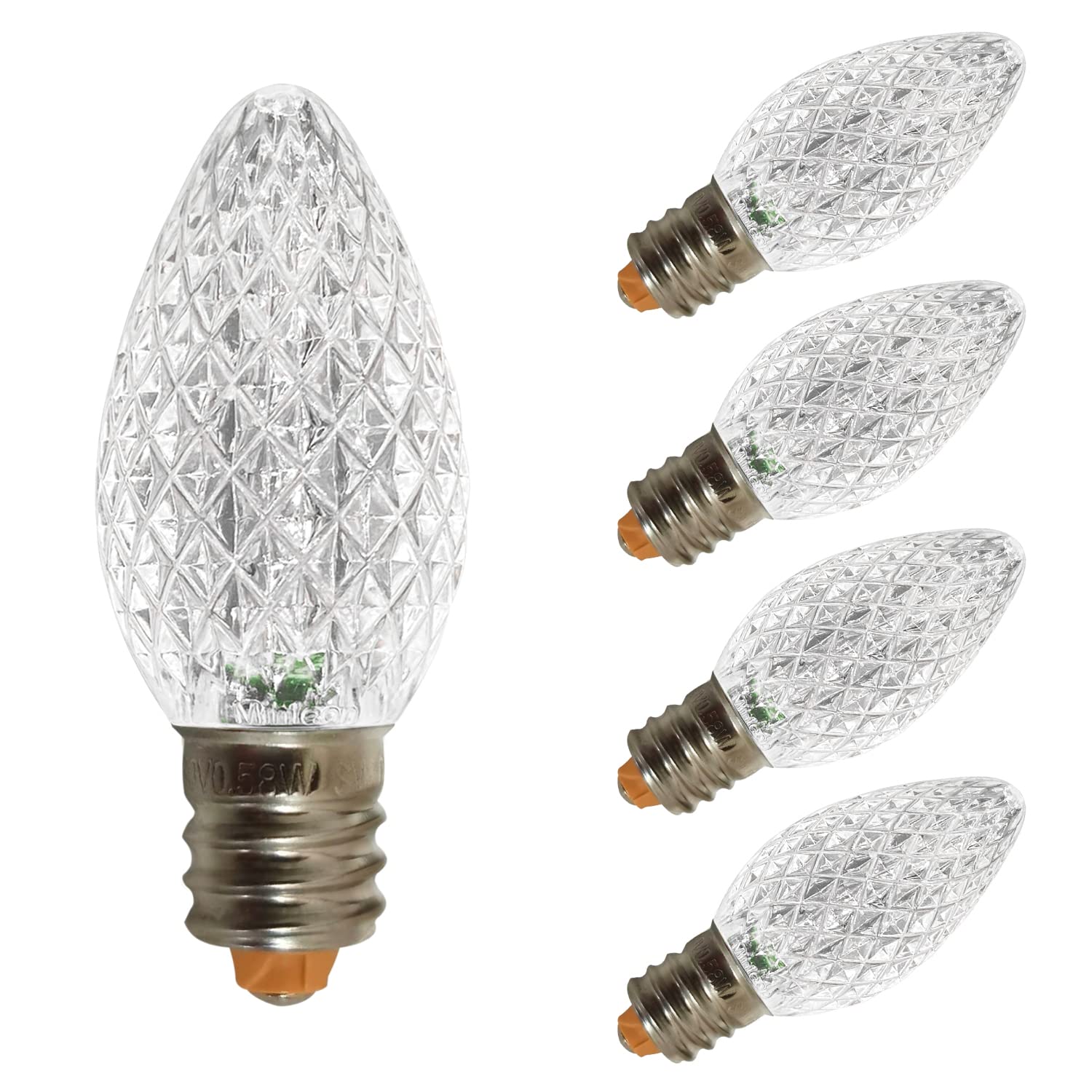 25 Pack C7 Christmas Lights Replacement Bulbs - 120V UL Listed Dimmable Warm White LED E12 Base Bulbs for Christmas Tree & Indoor/Outdoor Decor - Perfect for Holiday Lighting, Parties, and Home Decoration