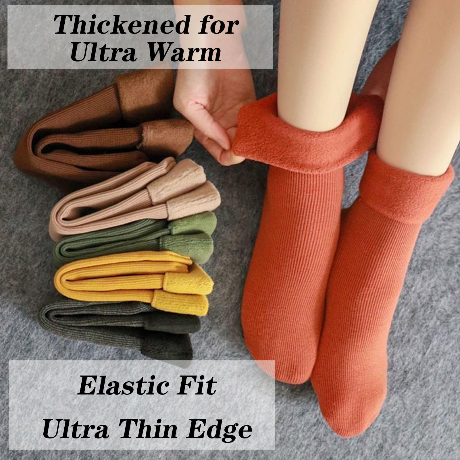 Janemore Women's Ultra Soft Velvet Thermal Socks - Fleece Cozy Winter Warm Stockings for Cold Weather, Indoor & Outdoor Activities
