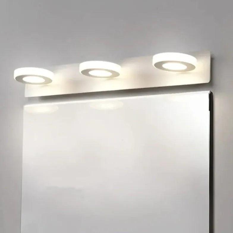 Round LED White Bathroom Wall Lights - Modern Waterproof Vanity Mirror Lighting for Bathroom, Bedroom & Hallway