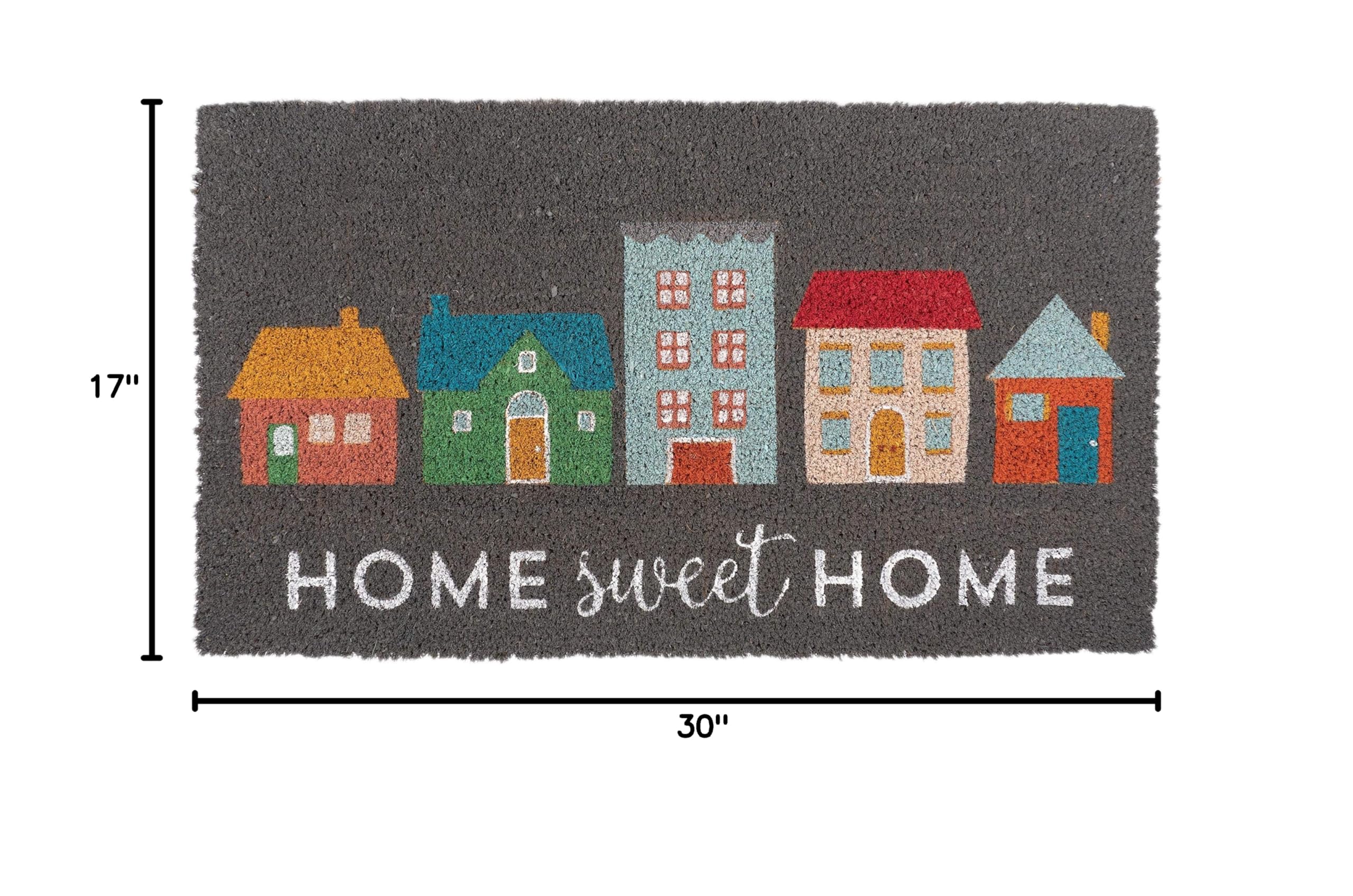 KAF Home Premium Coir Doormat - Heavy Duty, Weather Resistant & Non-Slip PVC Backing for Indoor/Outdoor Use - Perfect for Entryways, Patios & Mudrooms - Home Sweet Home Design