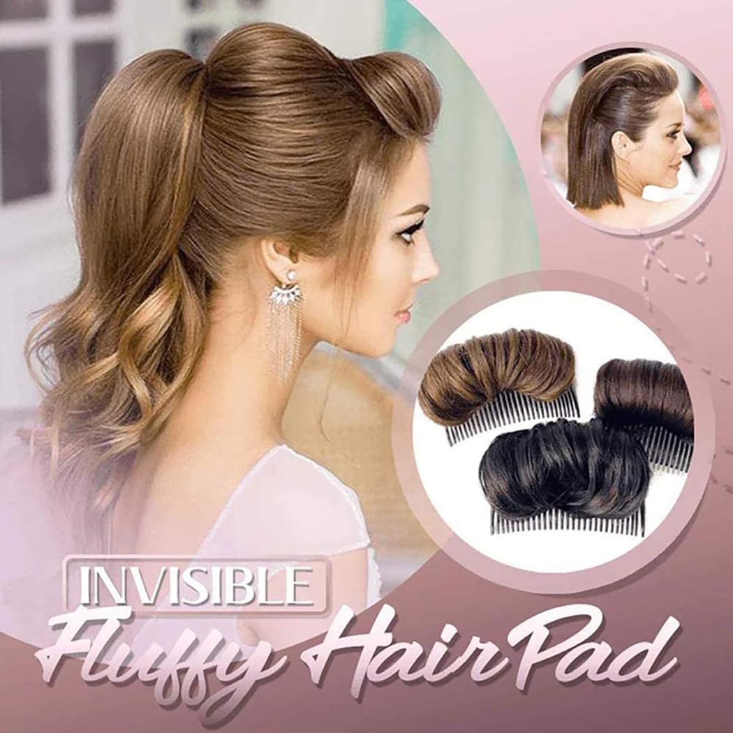 Dark Brown Invisible Hair Clip - Hair Bump Insert for Volume & Princess Styling | Hair Bun & Crown Shaper Accessories | Perfect for Weddings, Prom & Special Occasions
