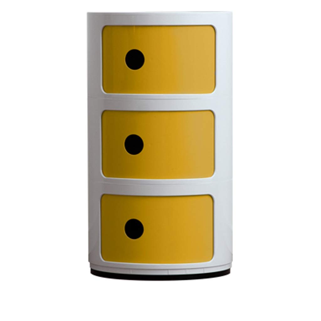 LICHUAN Modern Nordic Side Table - Round Bedside Nightstand with Storage, Minimalist Small Cabinet for Bedroom, Living Room, Office - Easy Assembly (Color: C) | Perfect for Holding Lamps, Books & Decor