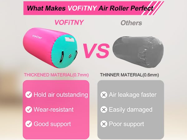 VOFiTNY Inflatable Gymnastics Air Mat - Tumbling Track with Air Barrel Octagon Mat & Pump - Perfect for Home, Gym, Kids Play & Cheerleading Practice