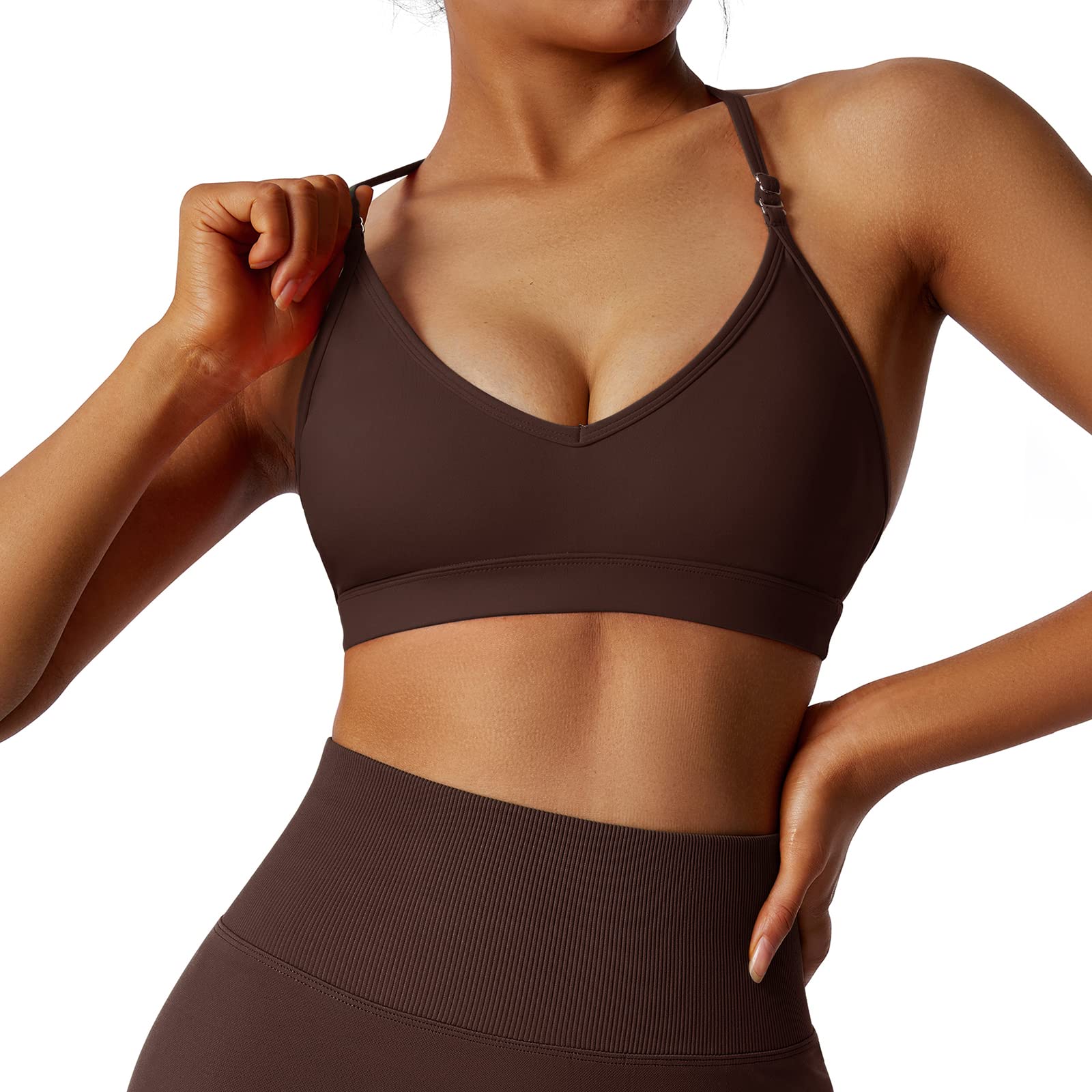 DOULAFASS Women's Sports Bras - Cross Back Padded Workout Yoga Bra for Running, Fitness & Gym - Breathable High Support Activewear Top for Yoga, Pilates & High-Intensity Training