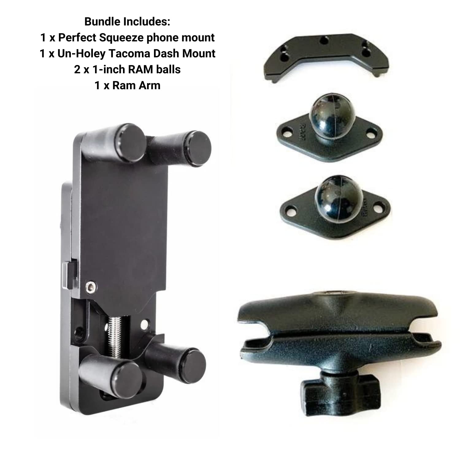 Hondo Garage Toyota Tacoma Phone Mount - Heavy Duty All Metal CNC Machined Car Vent Phone Holder with 90 lbs Clamping Force | Made in USA | Perfect for Off-Roading, Commuting & Hands-Free Navigation