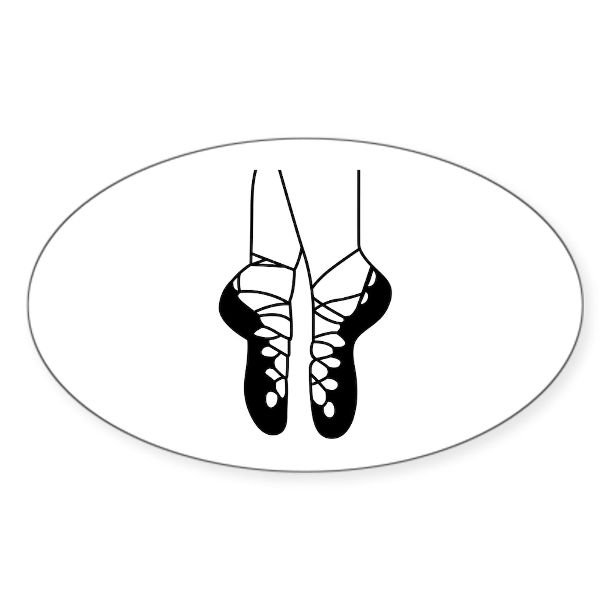 Irish Dance Shoes Oval Car Bumper Sticker - Waterproof Vinyl Decal for Cars, Laptops, Windows | Perfect for Irish Dancers, St. Patrick's Day Decor, Gift Ideas