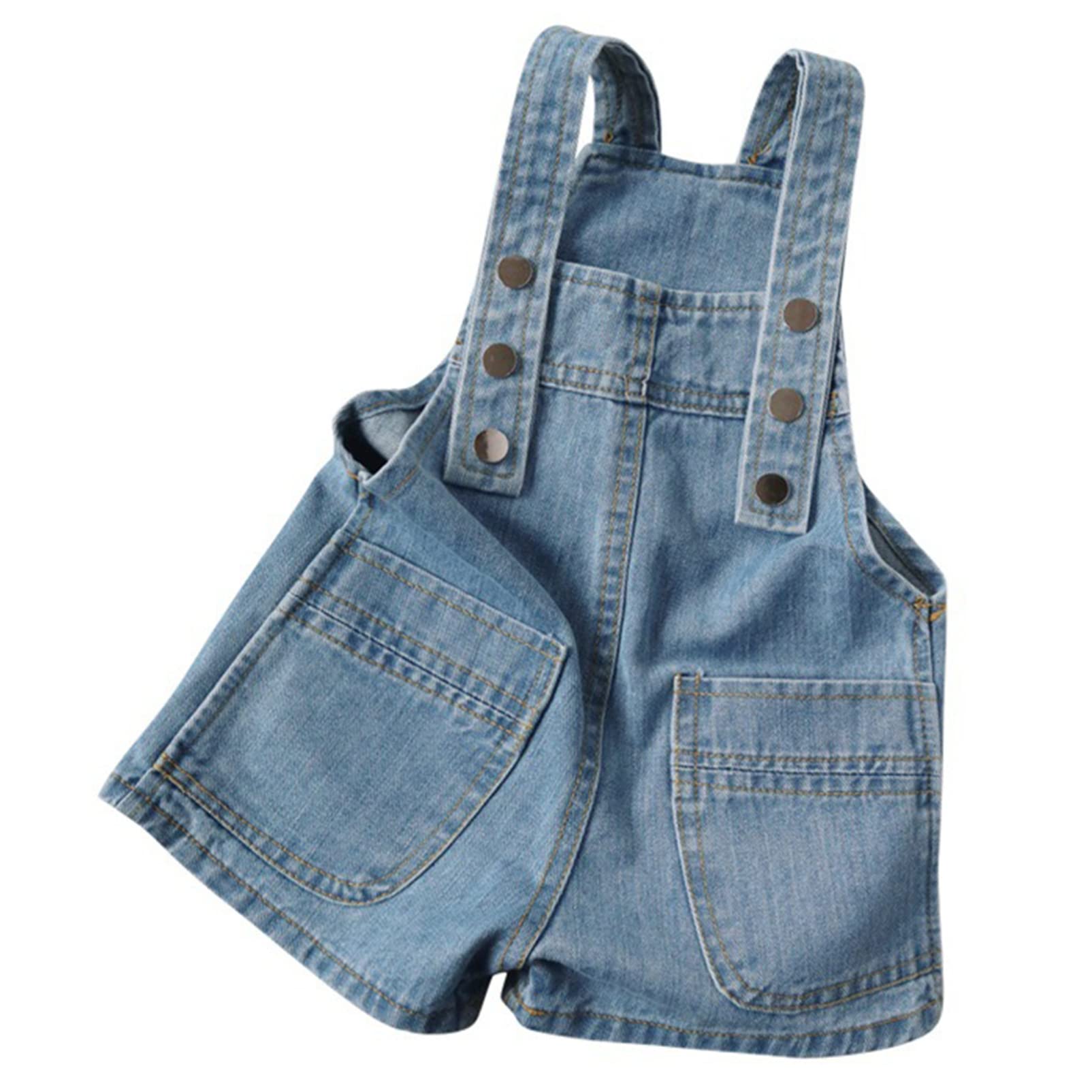 Alvivi Baby Girls & Boys Denim Overalls - Adjustable Unisex Jean Shortalls for Toddlers | Playtime, Outdoor Adventures & Casual Wear