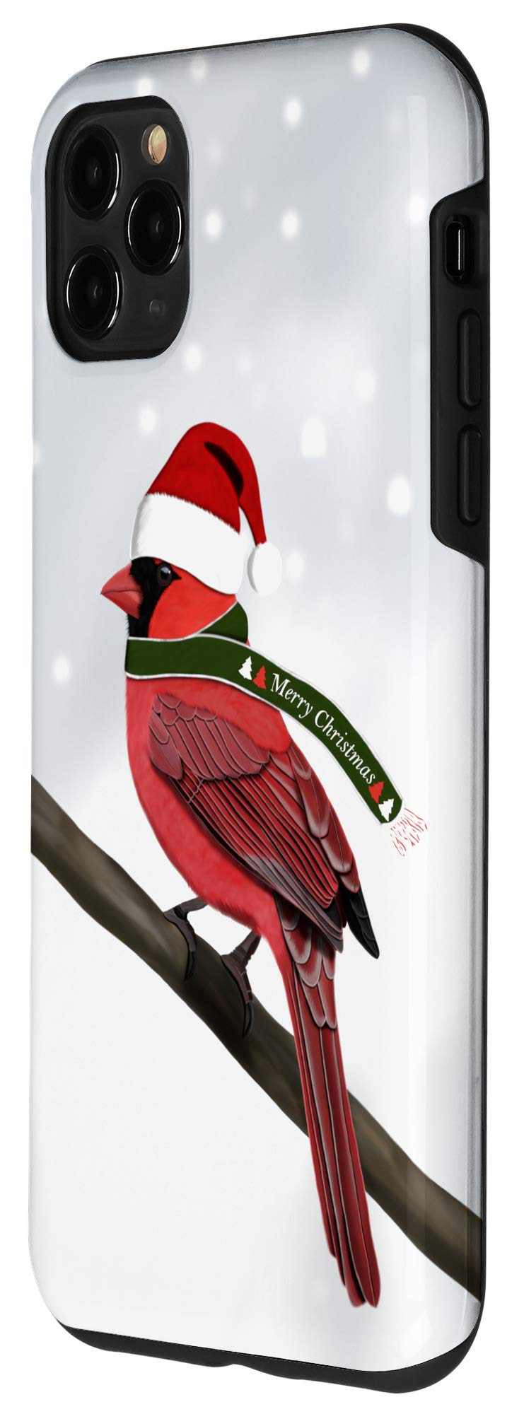 iPhone 11 Pro Max Case with Cardinal Bird Christmas Scarf & Red Hat - Perfect Gift for Bird Lovers - Holiday & Winter Protection for Your Phone