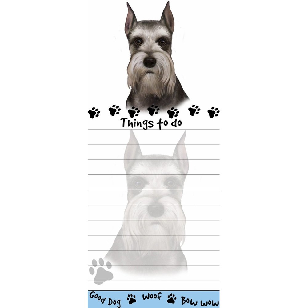 Schnauzer Dog Themed Magnetic Notepad - Cropped Tall Design for Refrigerator, Office & Home Organization