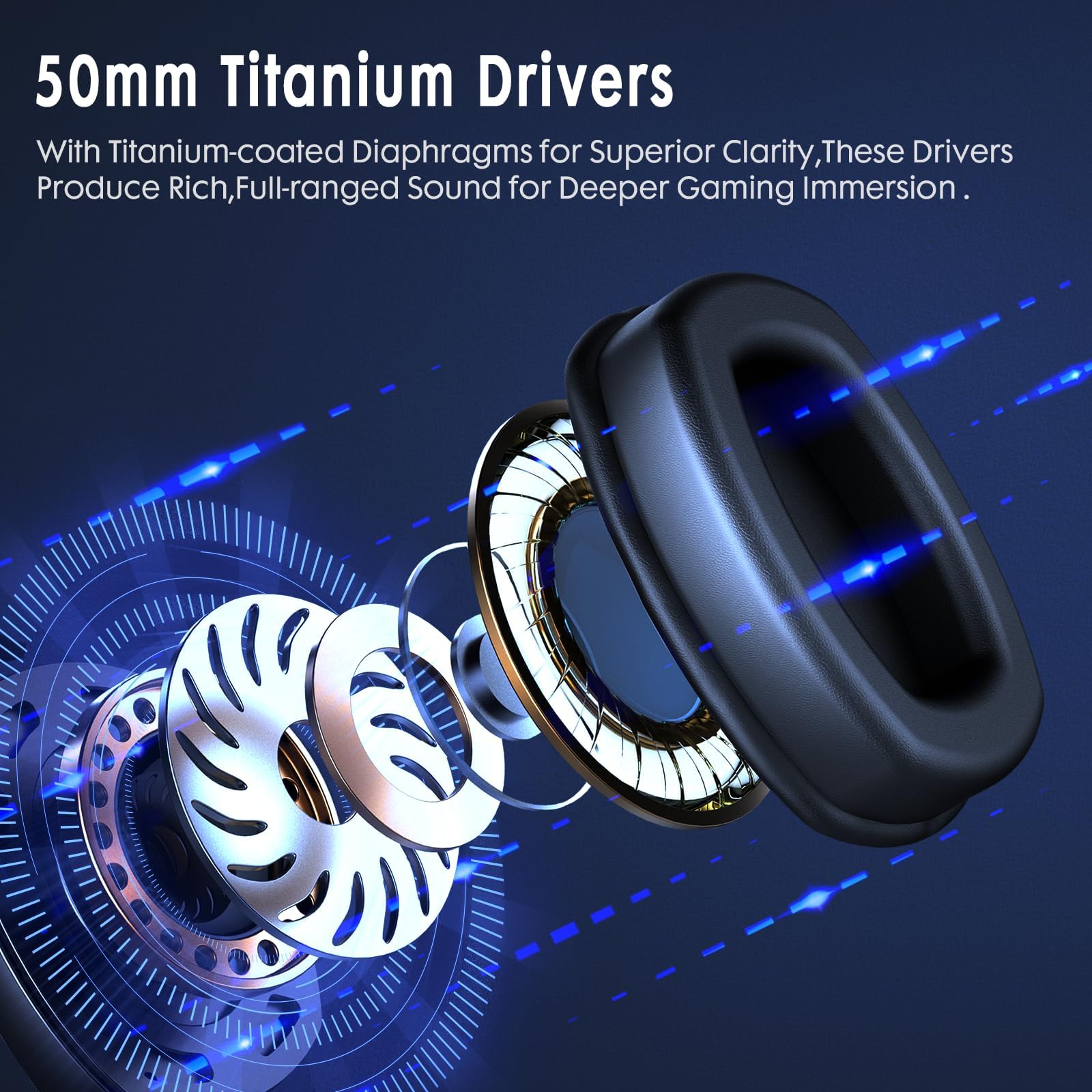 Wireless Gaming Headset for PS5, PS4, PC, Nintendo Switch - Bluetooth 5.3 & 2.4GHz USB Connection, 50H Battery Life, Noise Cancelling Mic, 3.5mm Wired Mode for Xbox Series X/S | Perfect for Online Gaming, Streaming & Late Night Sessions