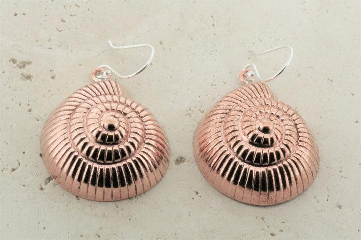 Exquisite Copper Periwinkle Shell Earrings for Women - Handmade Boho Beach Jewelry - Perfect for Summer Vacations, Weddings & Boho Fashion