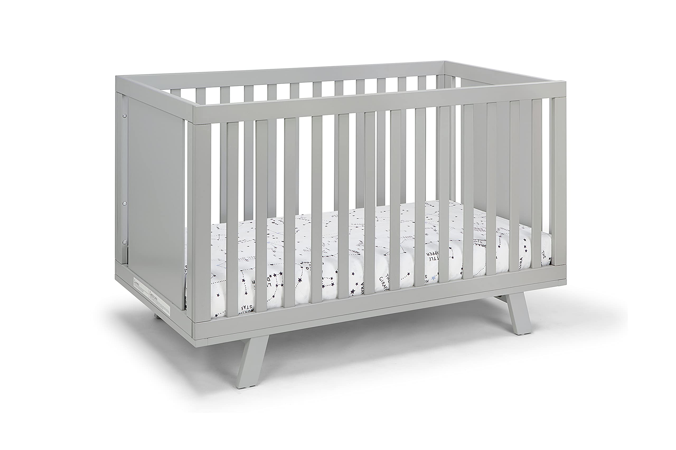 Livia Convertible Baby Crib - Gray 3-in-1 Nursery Furniture for Newborn to Toddler | Perfect for Small Spaces & Modern Nurseries