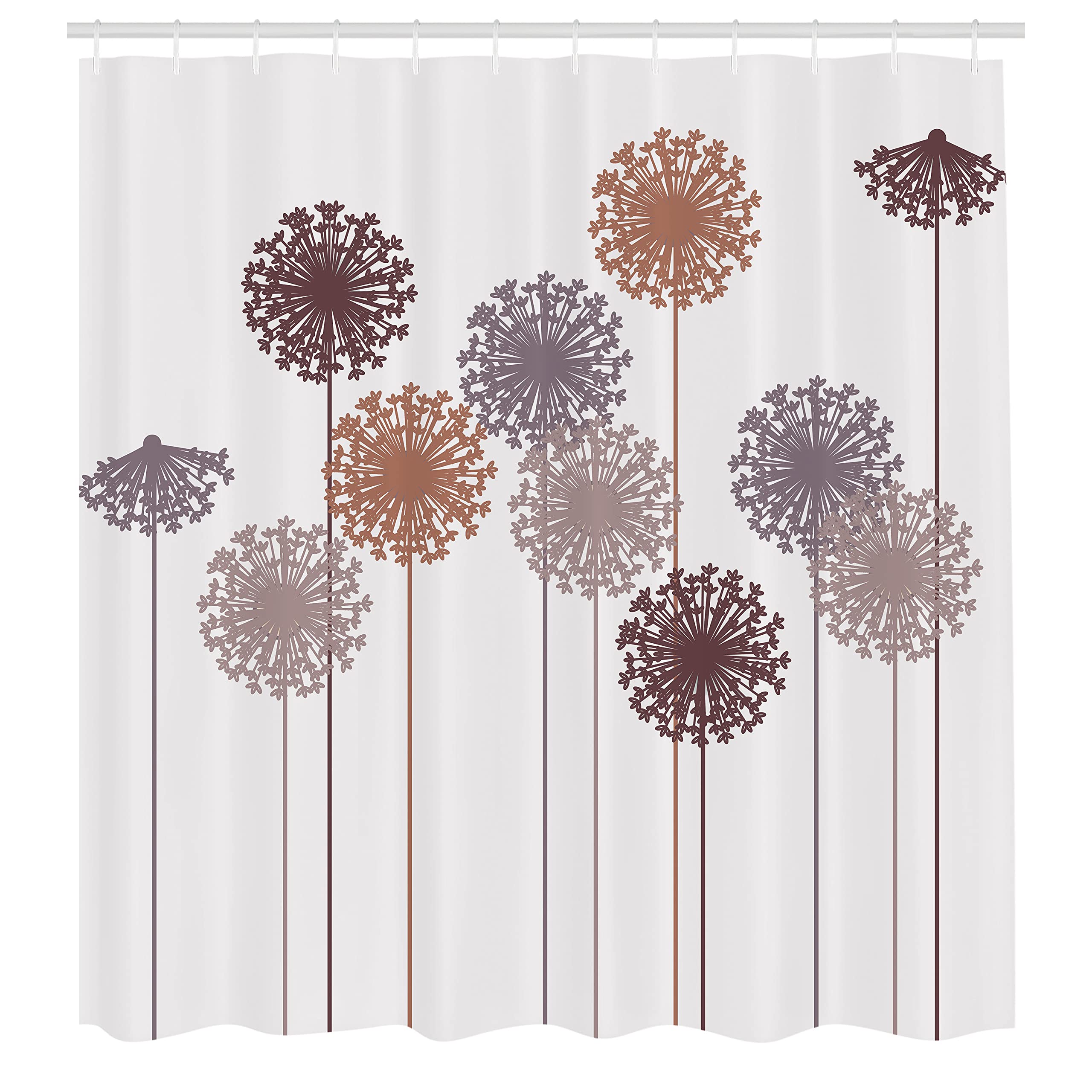 Ambesonne Dandelion Shower Curtain - Abstract Wildflower Silhouette Design, Botanical Meadow Inspired Summer Bathroom Decor, 69