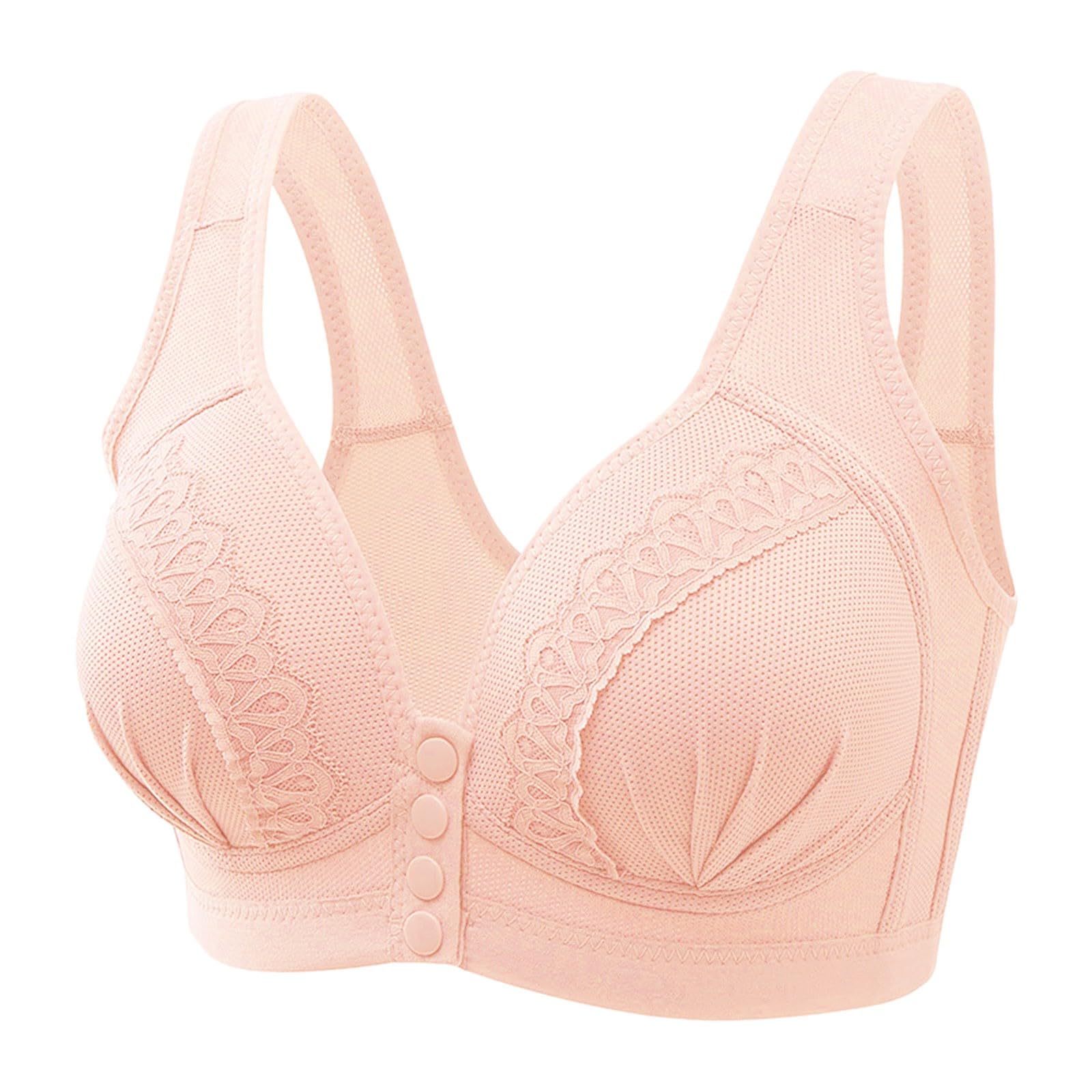 Women's Seamless Front Closure Bras - Comfortable Everyday Wireless Bra with Full Support & Wide Back - Perfect for Workouts, Yoga & Daily Wear
