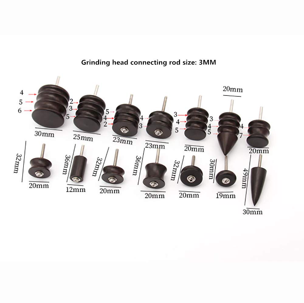 110V Electric Leather Sander Set - Professional DIY Leather Edge Polishing & Grinding Machine with 14pcs Sandalwood Heads | Perfect for Leather Crafting, Shoe Repair & Leather Goods Burnishing