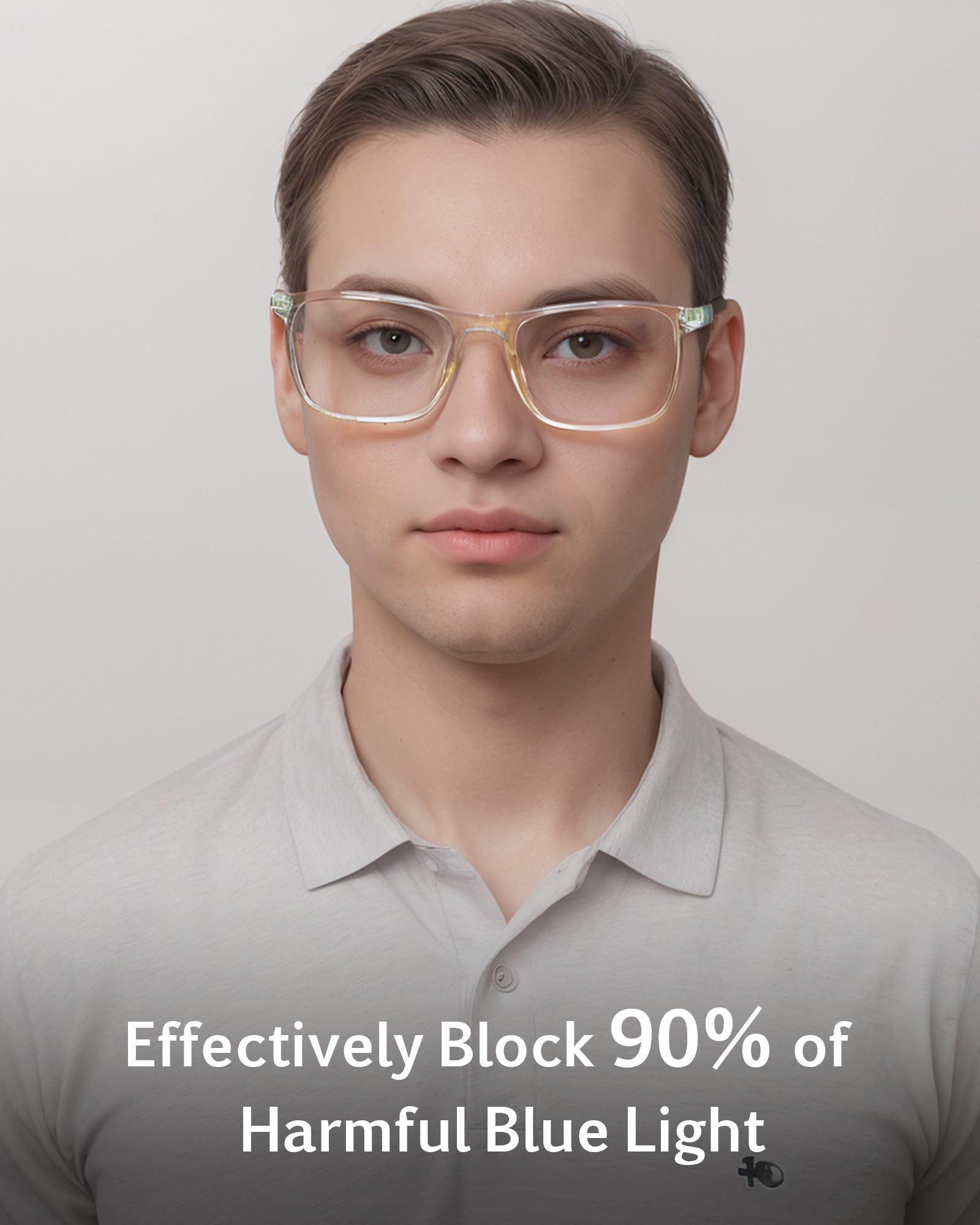 ANRRI Blue Light Blocking Glasses for Men & Women - Anti Eyestrain, Anti Glare Computer Gaming Glasses with Oversized Frame - Perfect for Office Work, Online Classes, and Late-Night Screen Use