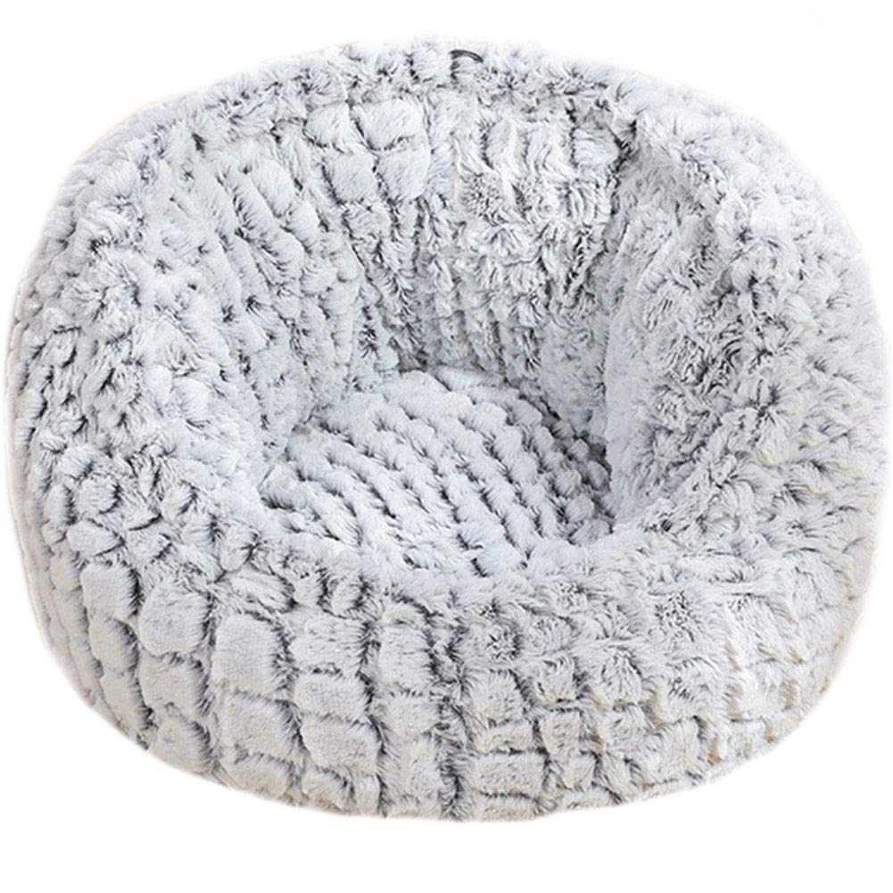 La La Pet Luxury Plush Donut Pet Bed for Cats & Small Dogs - Self Warming Calming Cuddler Bed for Improved Sleep (Grey, Small) - Perfect for Cozy Naps & Anxiety Relief in Living Rooms or Bedrooms