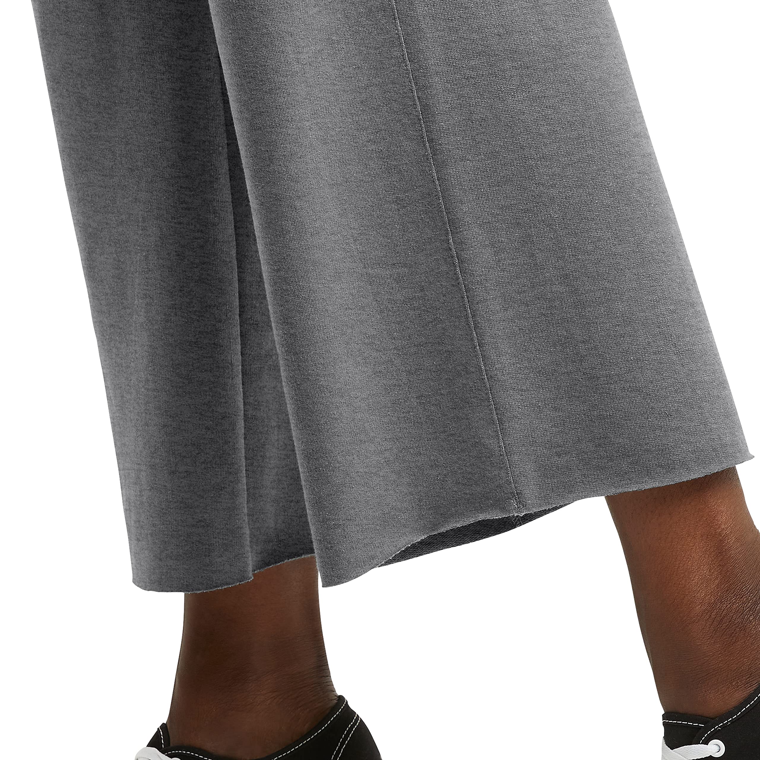 Hanes Women's Originals Wide Leg Crop Pants - Retro Lightweight French Terry Lounge Pants 25