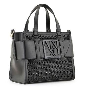 ARMANI EXCHANGE Susy Medium Mesh Tote Bag for Women - Stylish Black Handbag for Work, Shopping & Travel