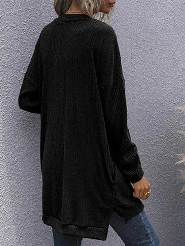 V-Neck Women's Cardigan Sweater - Soft Knit Open Front Long Sleeve Wrap - Perfect for Office, Casual Outfits & Layering in Fall/Winter