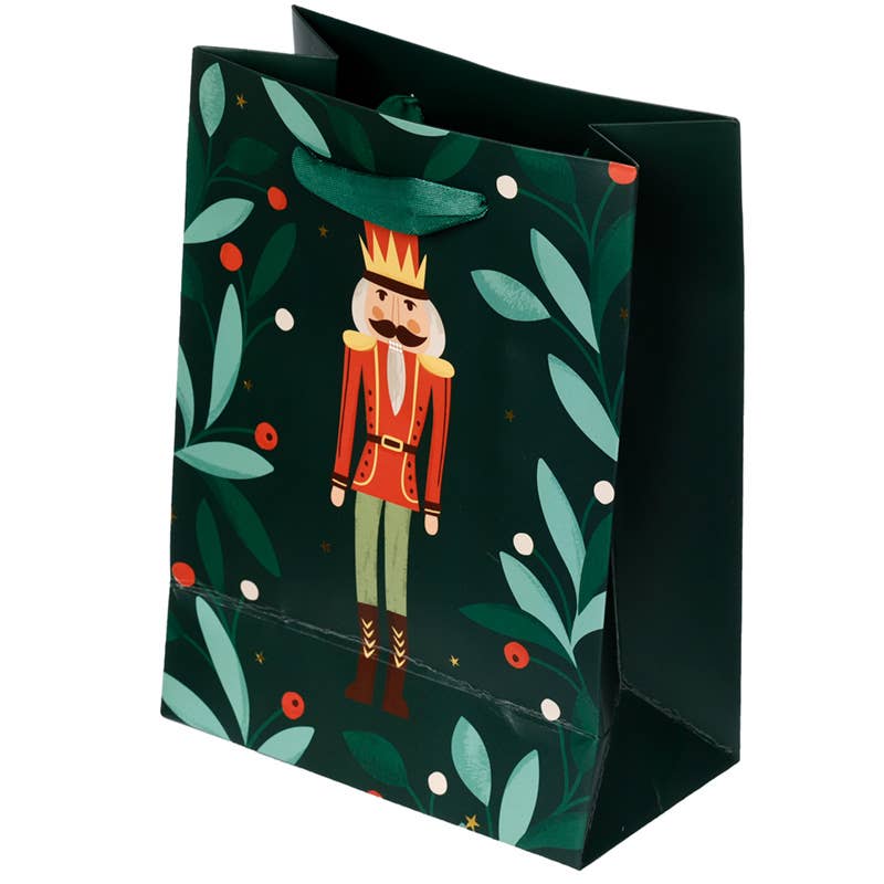 Festive Christmas Nutcracker Gift Bags - Medium Size Holiday Party Favor Bags for Xmas Decorations, Stocking Stuffers & Holiday Gift Exchanges