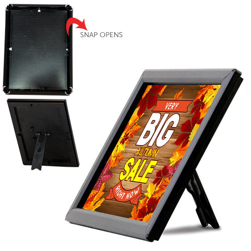 5x7 AD Promo Snap Frame - Black Metal Finish for Counter Top, Tabletop, Shelf or Wall Mount | Perfect for Retail Stores, Restaurants & Offices