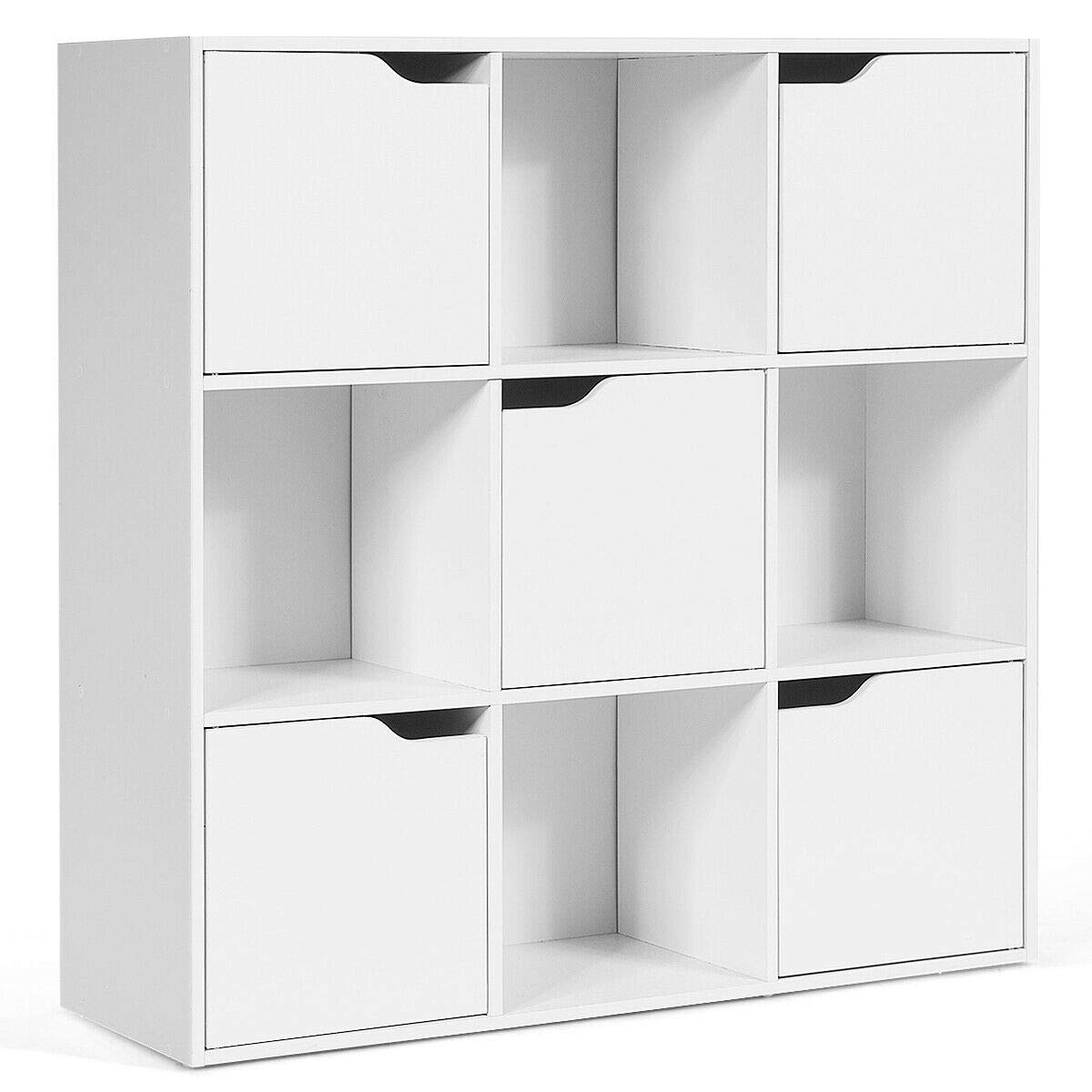3-Tier White Cube Storage Cabinet - 9-Cube Bookshelf for Books, CDs, DVDs & Display | Perfect for Home, Bedroom, Living Room & Office Organization | Great for Photos, Plants & Collectibles Storage