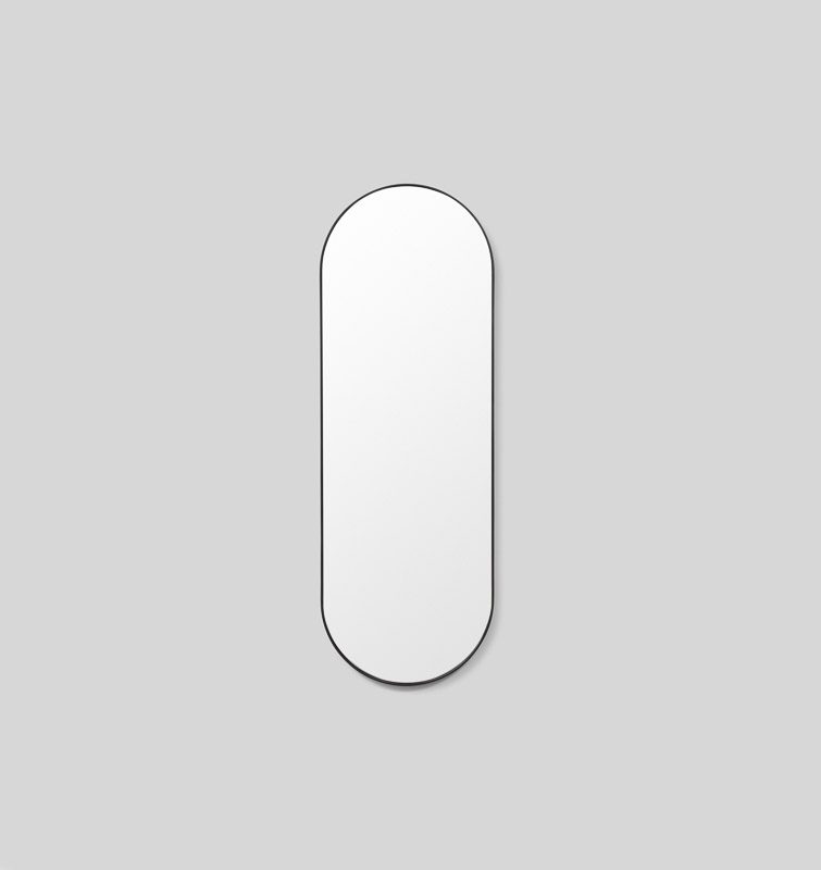 MIDDLE OF NOWHERE Bjorn Oval Mirror - Black Wall Decor (50x145cm) | Modern Home Decoration for Living Room, Bedroom & Entryway