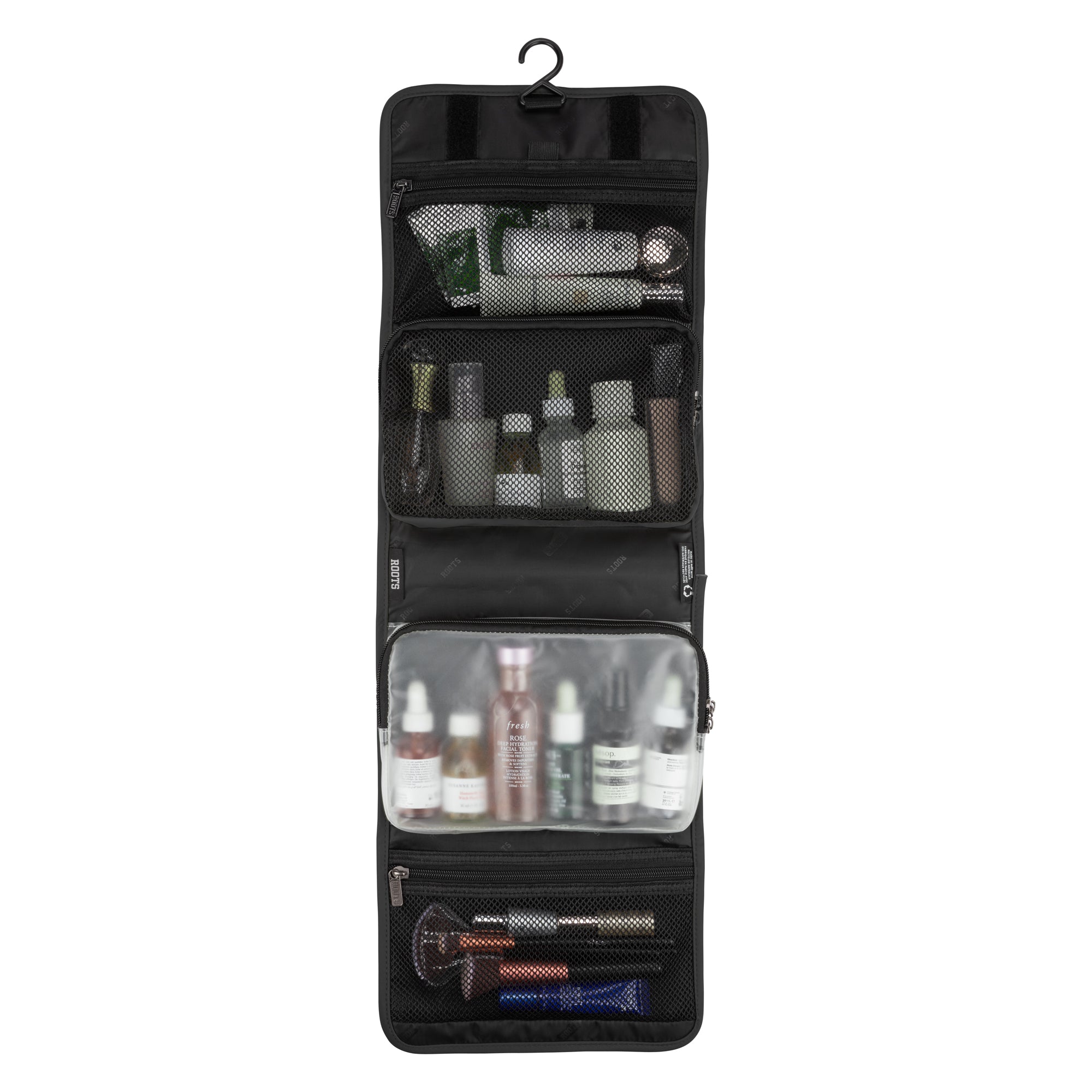 Premium Leather Travel Toiletry Bag for Men & Women - Waterproof Cosmetic Organizer with Hanging Hook - Perfect for Airplane, Gym, Camping & Business Trips
