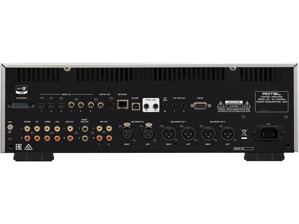 Rotel RC-1590MKII Stereo Preamplifier - High-End Audio Preamp with Phono Input for Vinyl Records & Home Theater Systems | Perfect for Audiophiles & Music Enthusiasts