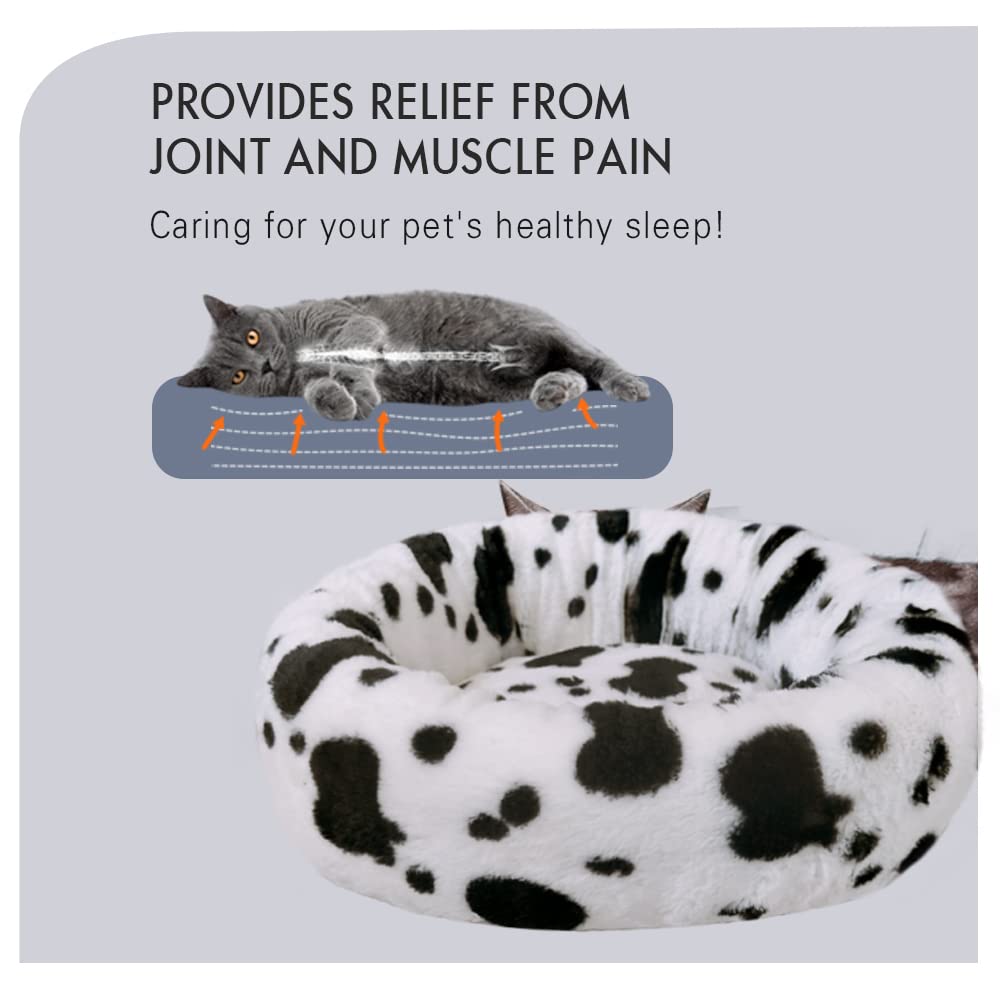 Calming Anti-Anxiety Donut Dog Bed & Cat Bed for Large, Medium, Small Pets - 17.7x17.7x6 Inch Orthopedic Comfort for Anxiety Relief, Perfect for Crate, Travel & Home Use