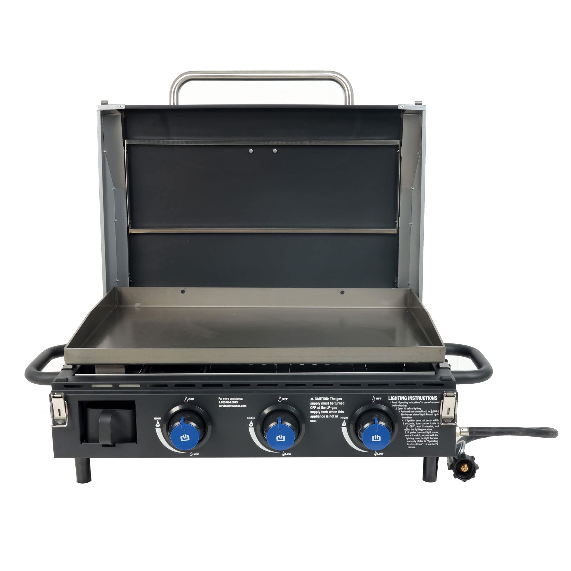 Portable Gas Griddle Grill - 2 Burner Outdoor Stove for Backyard BBQ, Camping & Tailgating | Tabletop Cooking Station for Pancakes, Burgers & More