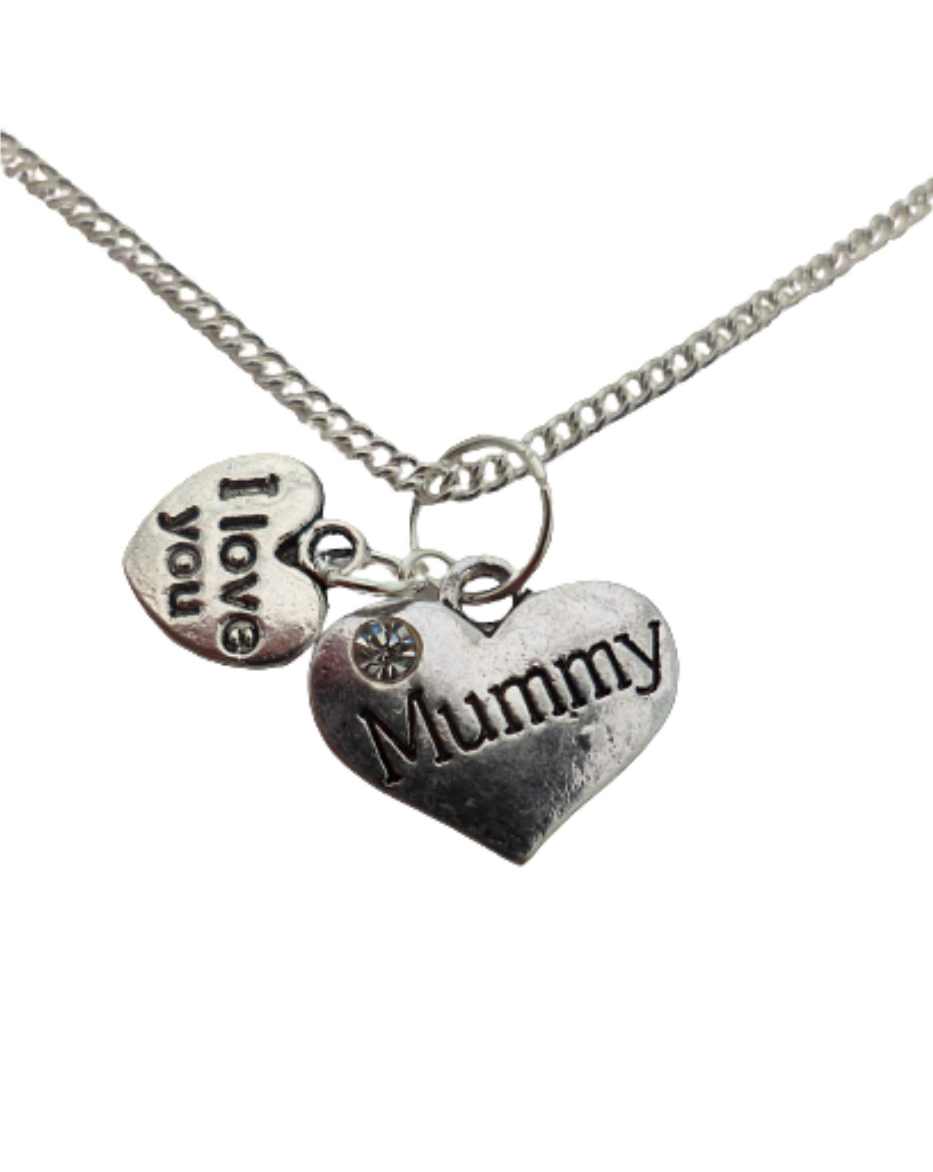Elegant Silver Plated Heart Charm Necklace with Gemstone - Perfect Gift for Mom, Wife & Loved Ones | Valentine's Day, Anniversary & Romantic Occasions