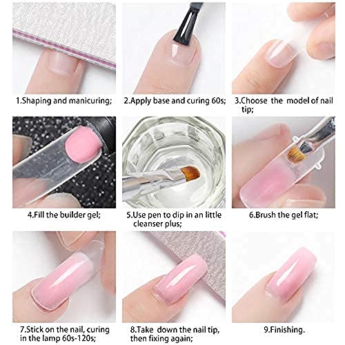 Feelhigh 30ml Pink Poly Extension Gel - Professional Builder Nail Gel for Salon & DIY Home Manicures | Trendy Jelly Nail Art Design, Fall Nail Polish | Perfect Gift for Women (Great for Parties, Weddings & Everyday Wear)