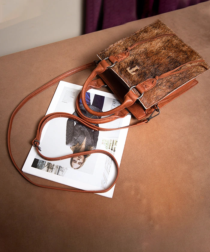 Trinity Ranch Genuine Hair-On Cowhide Leather Mini Crossbody Purse - Stylish & Durable for Everyday Use, Travel, and Casual Outings