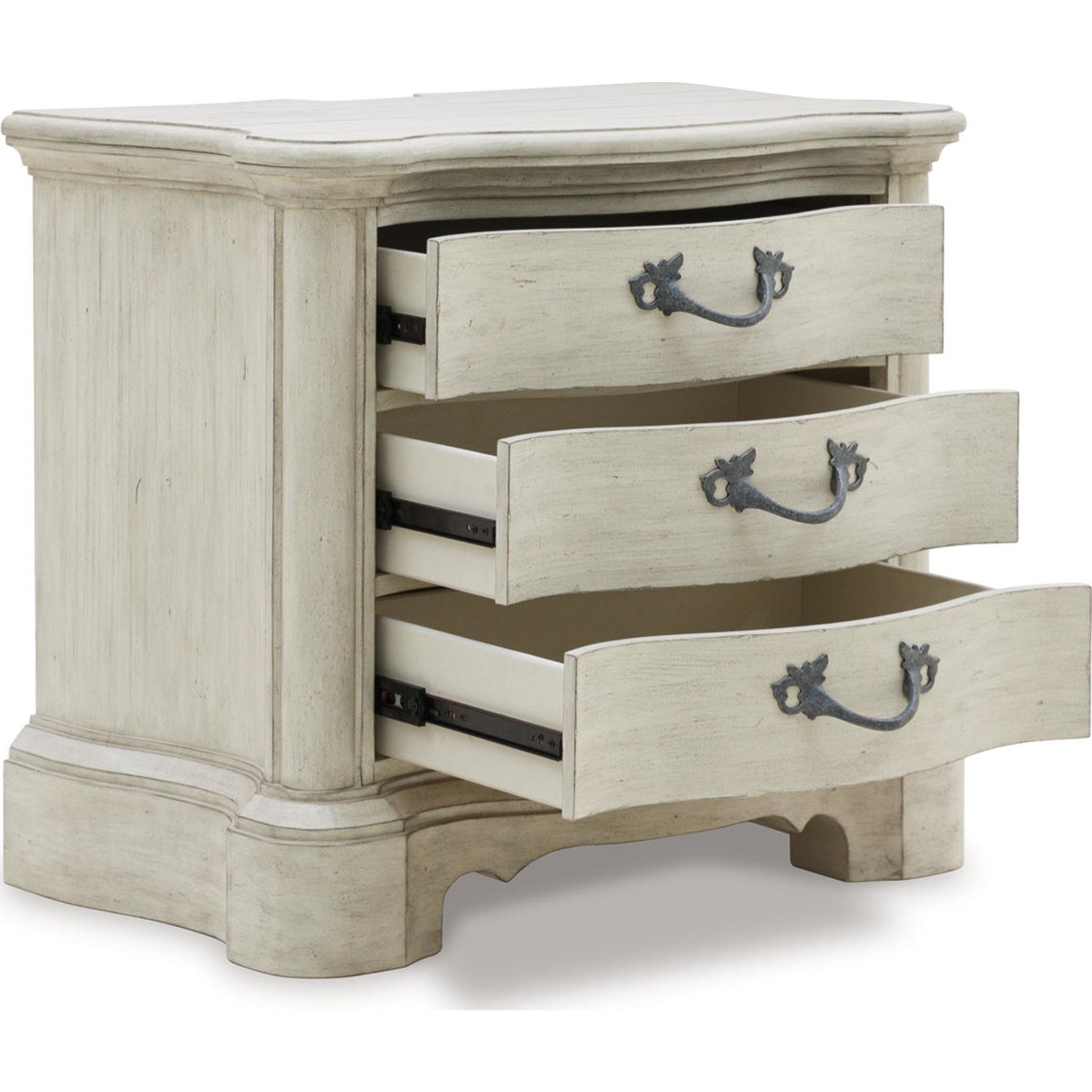 Arlendyne Nightstand - Antique White Finish Bedside Table with Drawer | Perfect for Bedroom, Guest Room, or Nursery Storage