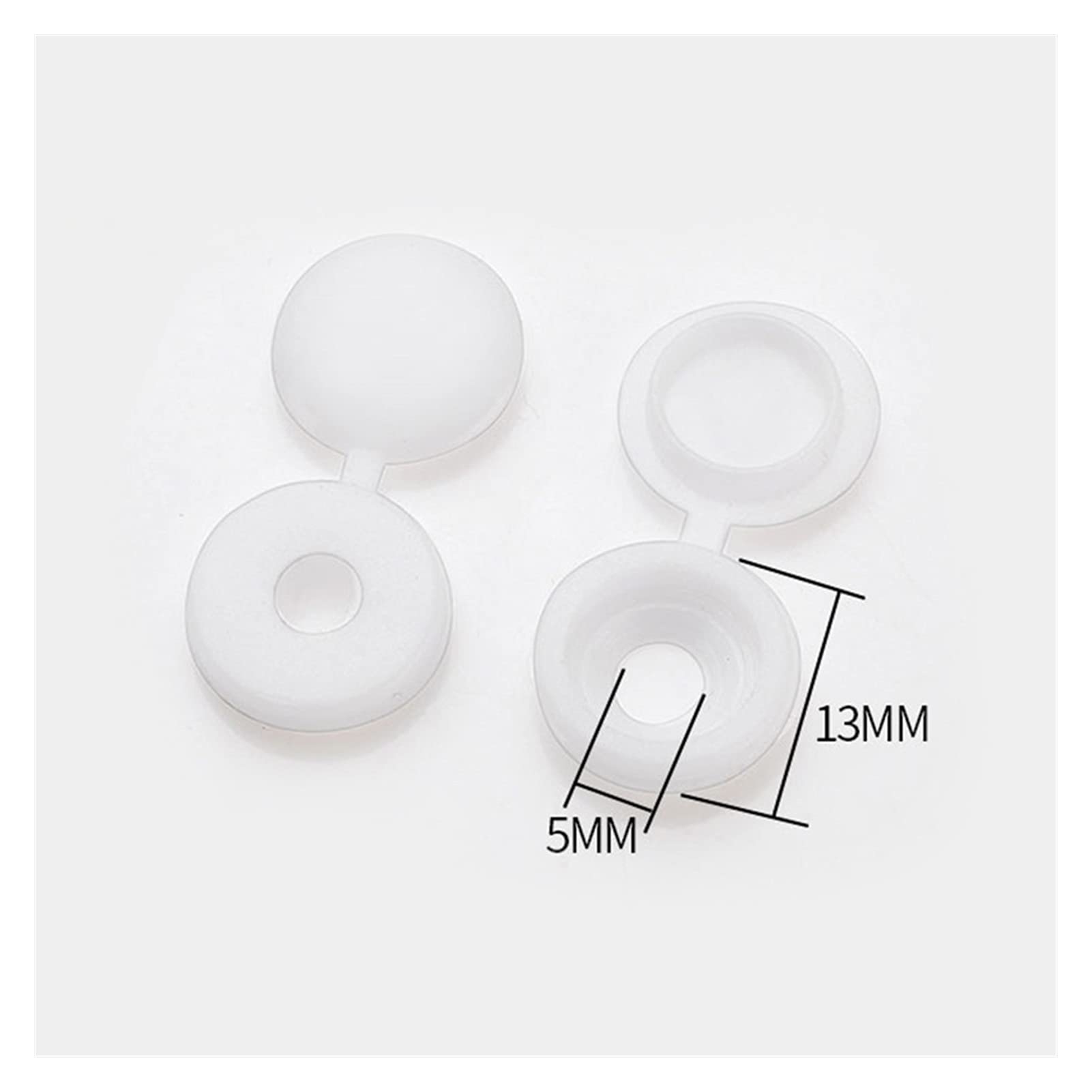 White Plastic Screw Caps 100Pcs - Furniture Protectors & Decorative Hardware Covers for Home Improvement