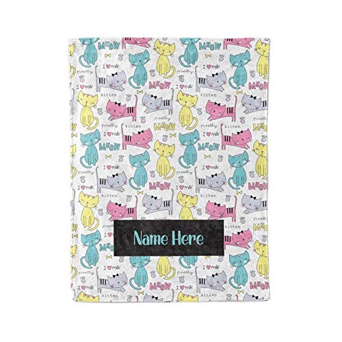 Personalized Funny Cat Lover Fleece Throw Blanket - Soft Warm Lightweight Blanket Gift for Cat Owners (Small/Medium/Large) - Perfect for Couch, Bed, Sofa & Winter Snuggles