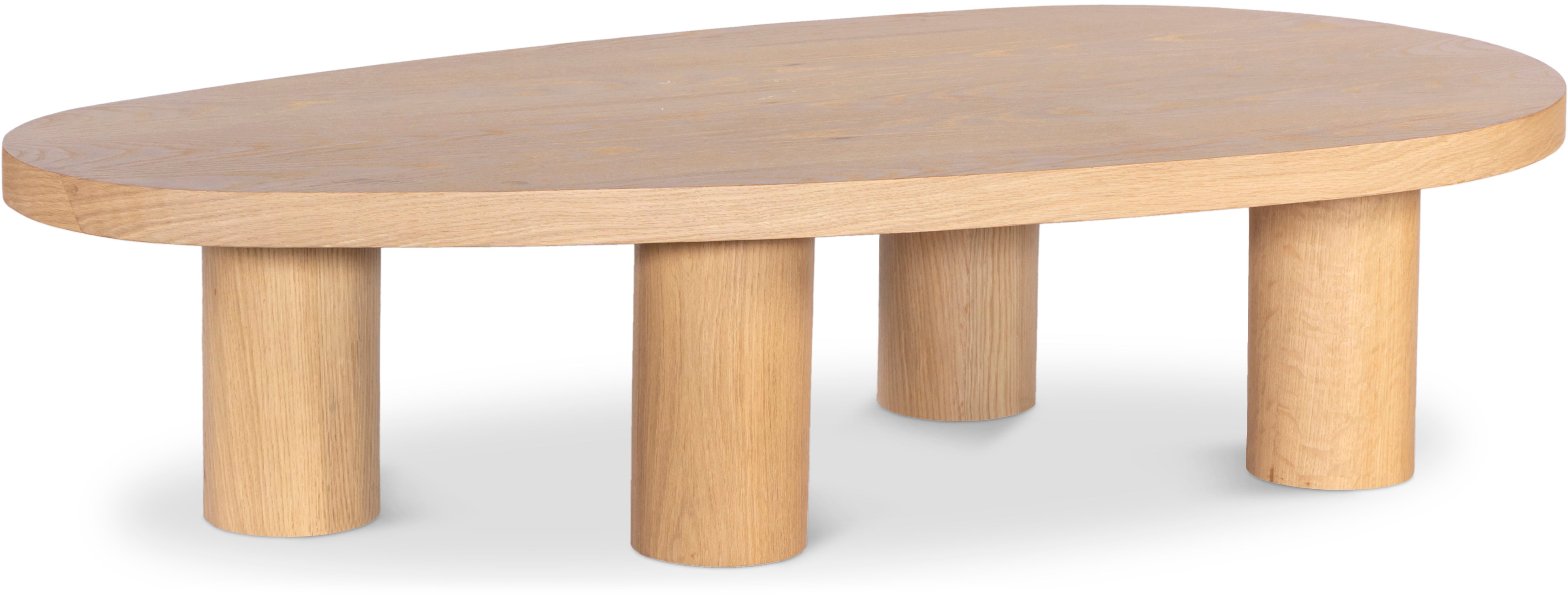 Beekman Solid Oak Coffee Table - Modern Farmhouse Style Living Room Center Table for Home Decor