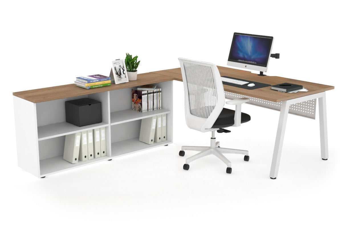 Quadro A Executive White Frame Office Chair [1800L x 800W with Cable Scallop] - Perfect for Modern Workspaces & Executive Offices