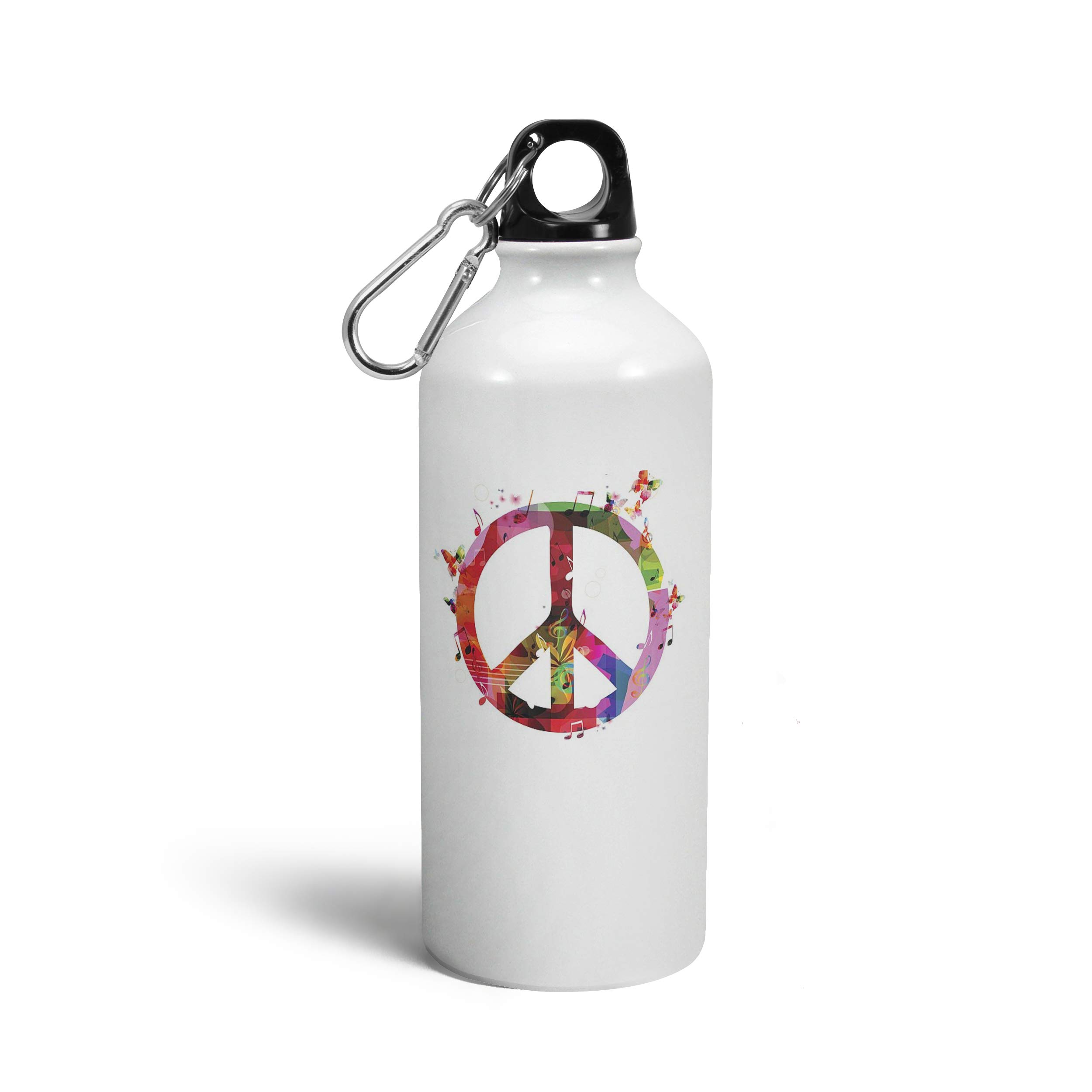 Tee Mafia® Peace Weed Gym Printed Sipper Bottle - 600ml Insulated Water Bottle for Gym, Hiking & Stoner Lifestyle | Wiz Khalifa Inspired | Multicolor Leakproof Sports Bottle