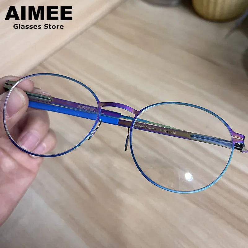 Aimee Unisex Full Rim Square Screwless Steel Eyeglasses Frame 61499 - Lightweight Durable Glasses for Men & Women - Perfect for Reading, Work, and Everyday Use